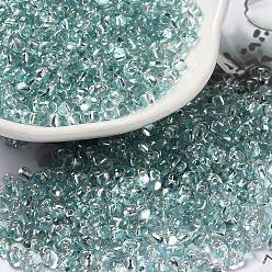 Pale Turquoise Baking Paint Glass Seed Beads, Peanut, Pale Turquoise, 3.5~4x2~2.5x2~2.3mm, Hole: 0.8mm