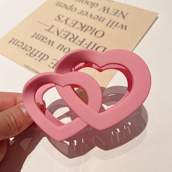 Pink Пластиковые зажимы когтя волос, аксессуары для волос для женщин и девочек, сердце, розовые, 90 мм