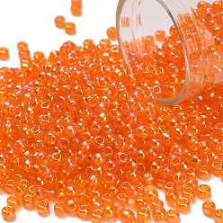 (174B) Transparent AB Hyacinth Тохо 8/0 круглые бусины, японский бисер, (174 б) прозрачный аб гиацинт, 3 мм, отверстие : 1 мм, Около 222 шт / 10 г