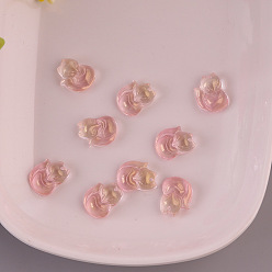 Pink Transparent Czech Glass Beads, Fox, Pink, 18x14mm