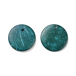 Magenta Natural Coconut Wood Pendants, Dyed, Flat Round, Magenta, 21x3mm, Hole: 1.8mm