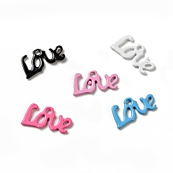 Mixed Color Spray Painted 201 Stainless Steel Charms, Word Love Charm, Mixed Color, 12x6.5x1mm, Hole: 1.4mm