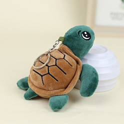Teal Velvet Tortoise Keychain, with PP Cotton Filling & Metal Clasp, Teal, 140mm