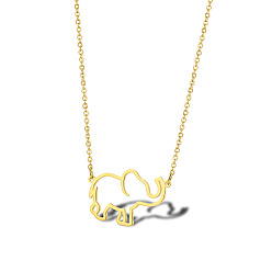 Слон Милые мультяшные животные 304 ожерелья с подвесками из нержавеющей стали, с цепочками-кабелями для унисекс, слон