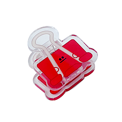 Red Plastic Spring Clips, Cute Bookmark Marking Clip for Paper Document, School Office Supplies, Red, 40mm