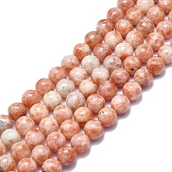 Sunstone Natural Sunstone Beads Strands, Round, 14mm, Hole: 1.2mm, about 28pcs/strand, 15.35 inch(39cm)