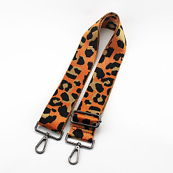 Tomato Leopard Print Pattern Polyester Adjustable Wide Shoulder Strap, with Swivel Clasps, for Bag Replacement Accessories, Gunmetal, Tomato, 80~130x5cm