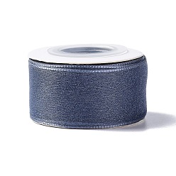 Steel Blue 10 Yards Polyester Chiffon Ribbon, for DIY Jewelry Making, Steel Blue, 1- inch(25.5mm)