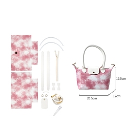 Flamingo PU Leater Handmade DIY Bag Making Material Sets, Handbag, Flamingo, 20.5x15.5x12cm