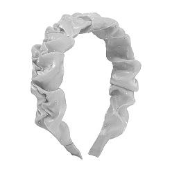 gray Fashionable Design Folded Fabric Headband - Trendy, Wide Brim, Bohemian Style.