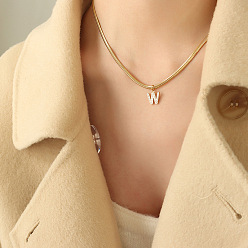 P1288-W Letter Gold Necklace 40+5cm Collier pendentif lettre géométrique audacieux en or pour les fashionistas hip hop