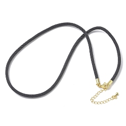 Серый 3 изготовление ожерелий из нейлонового шнура миланского плетения толщиной ☐ мм, с латунными выводами и 304 застежками из лобстера из нержавеющей стали, золотые, стойки покрытие, долговечный, серые, 17.83 дюйм (45.3 см)