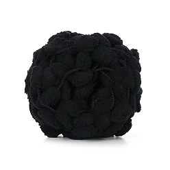 Black Pom Pom Chunky Yarn, Arm Knitting Yarn, Super Softee Thick Fluffy Jumbo Chenille Polyester Yarn, for Blanket Pillows Home Decoration Projects, Black, 30mm, about 27.34 yards(25m)/skein