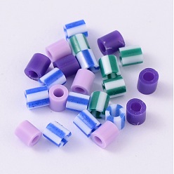 Couleur Mélangete Style mixte perles tubes pe fusibles diy recharges, couleur mixte, 5x5mm, trou: 3 mm, environ 1000 pcs / 60 g