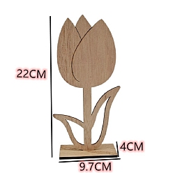 Tan Unfinished Wood, Wood Craft Supplies, Flower, Tan, 4x9.7x22cm