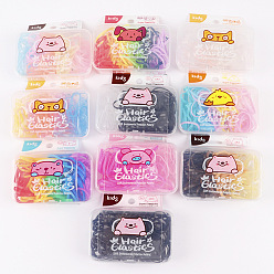 Mixed batch Cute Candy-Colored Hair Ties for Kids, Non-Damaging Elastic Bands and Scrunchies in a Disposable Box