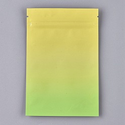 Green Gradient Color Plastic Zip Lock Bags, Resealable Aluminum Foil Food Storage Bags, Self Seal Bags, Rectangle, Green, 15x10.1cm, Unilateral Thickness: 3.9 Mil(0.1mm)