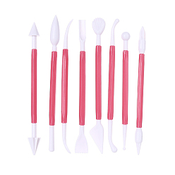 Pink Plastic Clay Shaping Tools Set, Clay Modeling Tool, Pink, 15.1cm, 8pcs/set