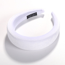 white Solid Velvet Headband with Thick Sponge for Hair Styling - Kate Middleton Style