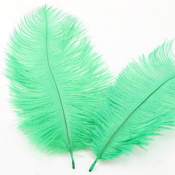 Средний Весенно-Зеленый Аксессуары для украшений из страусиных перьев, для костюма своими руками, аксессуары для волос, фоновое ремесло, средний весенний зеленый, 150~200 мм