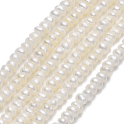 Linen Natural Cultured Freshwater Pearl Beads Strands, Flat Round, Linen, 2.5~3x2.5x1.5~2mm, Hole: 0.6mm, about 227~228pcs/strand, 15.08~15.55''(38.3~39.5cm)