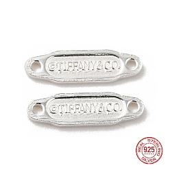 Silver 925 Sterling Silver Links, Chain Tabs, with 925 Stamp, Silver, 8.5x2.5x0.5mm, Hole: 0.7mm