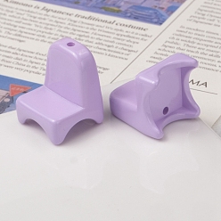 Lilac Spray Painted Opaque Acrylic Beads, Chair, Lilac, 24x20x20mm, Hole: 2.5mm