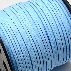 Светло-Голубой Экологичный шнур из искусственной замши, искусственная замшевая кружева, Небесно-голубой, 3.0x1.4 мм, около 98.42 ярдов (90 м) / рулон