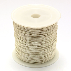 Silver Nylon Thread, with Metallic Cords, Silver, 0.8mm, about 71.08 yards(65m)/roll