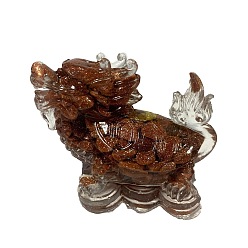 Goldstone Resin Dragon Display Decoration, with Synthetic Goldstone Chips Inside for Home Office Desk Decoration, 60x30x40mm