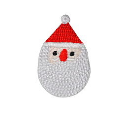 Santa Claus Christmas Themed Computerized Embroidery Cloth Self Adhesive Patches, Stick On Patch, Costume Accessories, Appliques, Santa Claus, 50x32mm