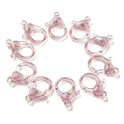 Lilac Transparent Plastic Lobster CLaw Clasps, Lilac, 26x19x6mm, Hole: 2mm