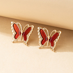 17997 Butterfly Oil Drop Geometric Leaf Pearl Wind Earrings for Summer