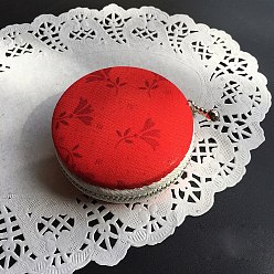 Red DIY Macaron Coin Purse Kits, Including Aluminium Macaron Bag Button, Zipper, Cloth, Needle & Thread, Red, Finish Product: 6.2cm