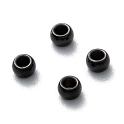 Electrophoresis Black 202 Stainless Steel Spacers Beads, Round, Electrophoresis Black, 4x3mm, Hole: 2mm