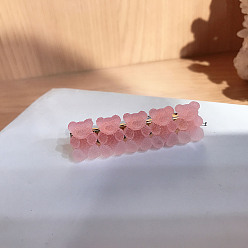 pink Cute Cartoon Bear Hair Clip - Gradient Juice Gummy Hairpin, Sweet Hair Accessories.