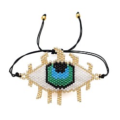 MI-B190277C Boho Ethnic Rivet Beaded Multi-layer Devil Eye Women's Bracelet Set