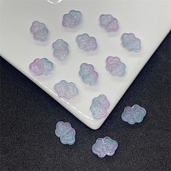 Lilas Perles de verre tchèques transparentes, nuage de bon augure, lilas, 13x9mm