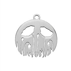 Stainless Steel Color 201 Stainless Steel Pendants, Stainless Steel Color, 20x20x1.1mm, Hole: 1.5mm