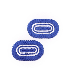 Королевский синий Хлопковые овальные кабошоны, для изготовления аксессуаров для волос, королевский синий, 65x42 мм