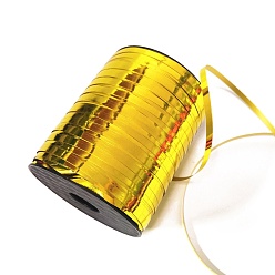 Vara de Oro 500 yardas de cinta plana de globos láser de una sola cara, cinta que se encrespa, para la decoración del partido, vara de oro, 1/4 pulgada (5 mm), aproximadamente 500.00 yardas (457.2 m) / rollo