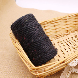 Black Jute Cord, Jute String, Jute Twine, for Jewelry Making, Black, 3mm, about 54.68 yards(50m)/roll