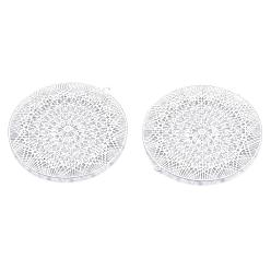 Нержавеющая Сталь Цвет Устойчивые к потускнению 201 филигранные подвески из нержавеющей стали, гравированные металлические украшения, плоско-круглые, цвет нержавеющей стали, 44.5x43x0.3 мм, отверстие : 1.4 мм