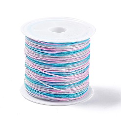 Deep Sky Blue 50M Segment Dyed Nylon Chinese Knotting Cord, for DIY Jewelry Making, Deep Sky Blue, 0.8mm, about 54.68 Yards(50m)/Roll