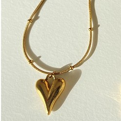 Fine Chain Heart Design NK6087-00-04 Geometric Zirconia Necklace - Layered Choker for Women with Copper Gold Plating