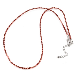 (123L) Белый крем непрозрачный блеск 2мм нейлоновый плетеный шнур для изготовления ожерелий, с латунными выводами и 202 застежками из лобстера из нержавеющей стали, платина, долговечный, стойки покрытие, огнеупорный кирпич, 17.72 дюйм (45 см)