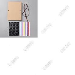 Черный 2шт. прямоугольные бумажные фотоальбомы для записей, пустая гармошка-раскладная фотокнига своими руками, в комплекте: 4 листы пластиковых наклеек и 2 резинок, чёрные, 212x152x10.5 мм