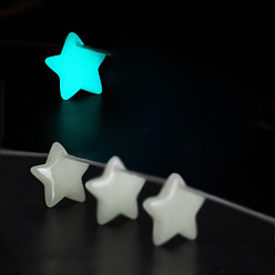 White Luminous Acrylic Pendants, Star, White, 18x18x5mm