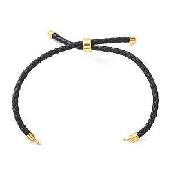 Vert Foncé Fabrication de bracelets en cordon de cuir tressé en microfibre ronde ajustable, avec les accessoires en laiton, convient aux breloques de connecteur, vert foncé, 9.13x0.12 pouce (23.2x0.3 cm), Trou: 2mm