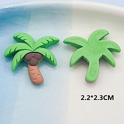 Lime Green Opaque Resin Cabochons, for Hair Accessories, Coconut Tree, Colorful, 23x22mm